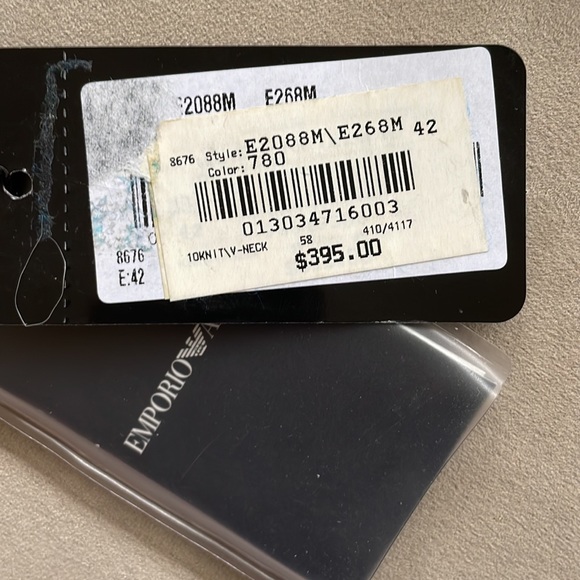 EMPORIO ARMANI Knit woman’s Wool Blue Sweater /TAGS included! Size Small (IT 42) - Picture 8 of 16